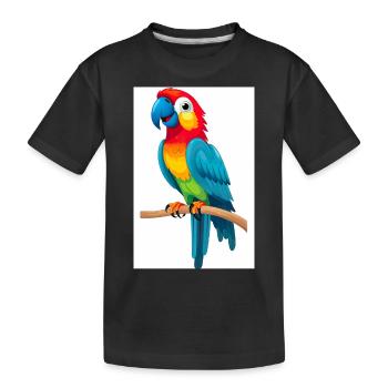 Niedlicher Papagei - Kinder Premium Bio T-Shirt - Schwarz - Vorne