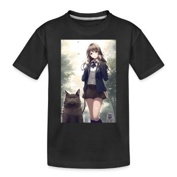 Anime Cat Femme Uniforme Cadeau - T-shirt bio Premium Enfant - noir - Devant