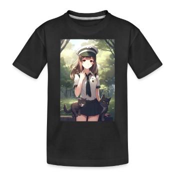 Anime Fille Cat Uniforme Cadeau - T-shirt bio Premium Enfant - noir - Devant