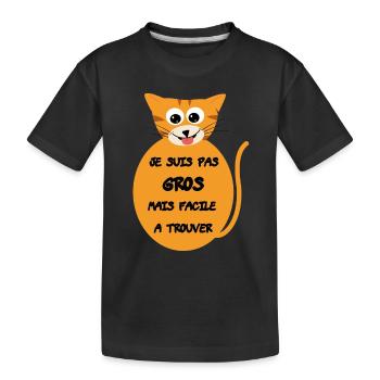 Chat enrobé mignon - T-shirt bio Premium Enfant - noir - Devant