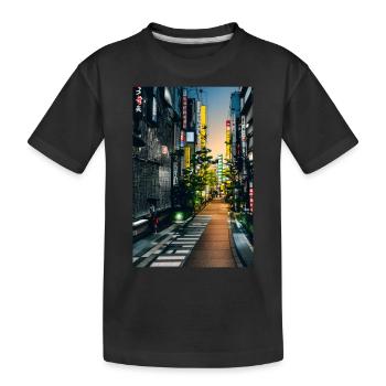 Paysage de Tokyo - T-shirt bio Premium Enfant - noir - Devant