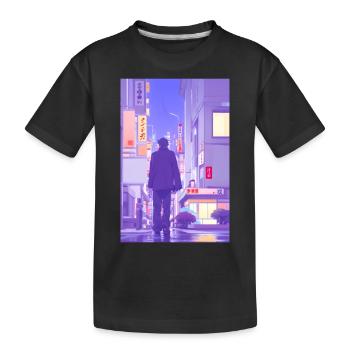 Paysage de Tokyo - T-shirt bio Premium Enfant - noir - Devant