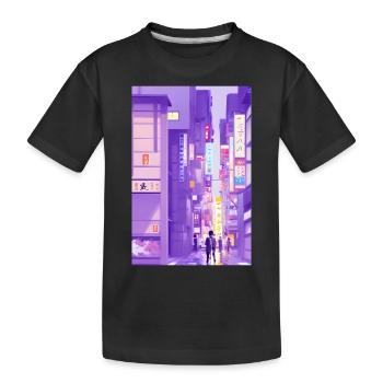 Tokio-Landschaft - Kinder Premium Bio T-Shirt - Schwarz - Vorne