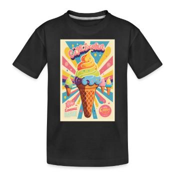 Eiscreme-Stil - Kinder Premium Bio T-Shirt - Schwarz - Vorne