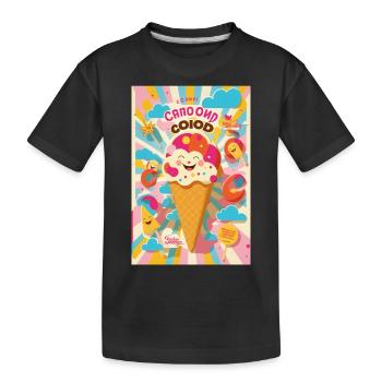 Eiscreme-Stil - Kinder Premium Bio T-Shirt - Schwarz - Vorne