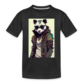 Panda inkpunk avec lunettes de soleil 2 - T-shirt bio Premium Enfant - noir - Devant