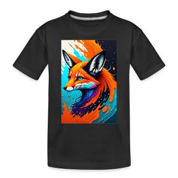 Art coloré Potrait Fox 1 - T-shirt bio Premium Enfant - noir - Devant