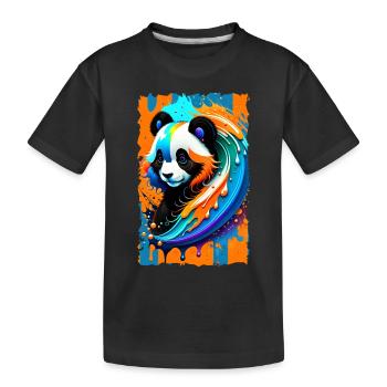 Art coloré Potrait Panda 1.2 - T-shirt bio Premium Enfant - noir - Devant