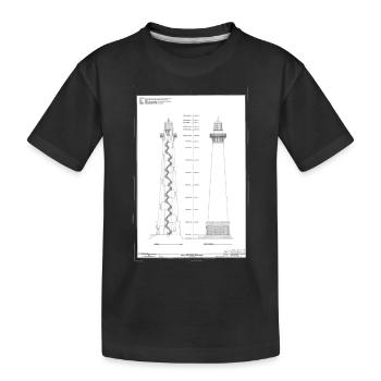 Old lighthouses - Kids' Premium Organic T-Shirt - black - Front