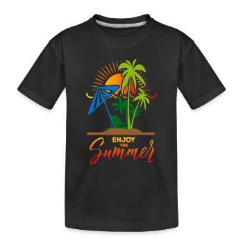 Genießen Sie den Sommer - Kinder Premium Bio T-Shirt - Schwarz - Vorne