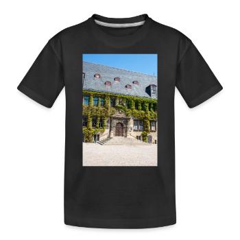 Rathaus Quedlinburg Sachsen-Anhalt Germ - Kinder Premium Bio T-Shirt - Schwarz - Vorne
