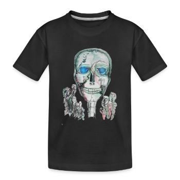 halloween grusel - Kinder Premium Bio T-Shirt - Schwarz - Vorne