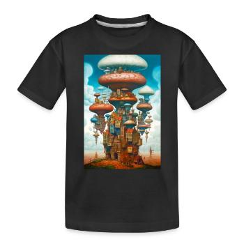 Ville champignon - T-shirt bio Premium Enfant - noir - Devant