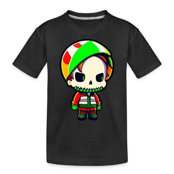 Multicolored cartoon elf - Kids' Premium Organic T-Shirt - black - Front