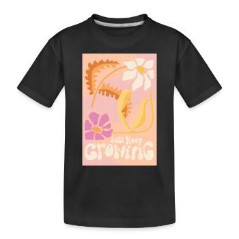 Wachsen Sie einfach weiter - Kinder Premium Bio T-Shirt - Schwarz - Vorne