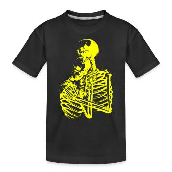 crâne squelette mort halloween horreur noir mort - T-shirt bio Premium Enfant - noir - Devant