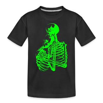 crâne squelette mort halloween horreur noir mort - T-shirt bio Premium Enfant - noir - Devant