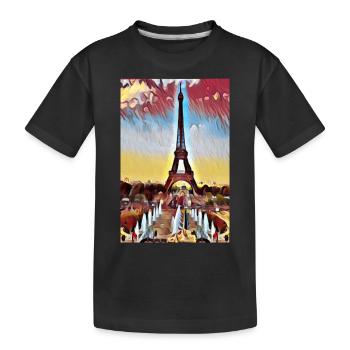 Tour Eiffel Paris Picture Paint - T-shirt bio Premium Enfant - noir - Devant