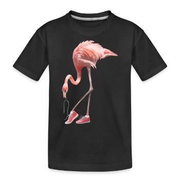 Flamant rose et chaussures roses - T-shirt bio Premium Enfant - noir - Devant