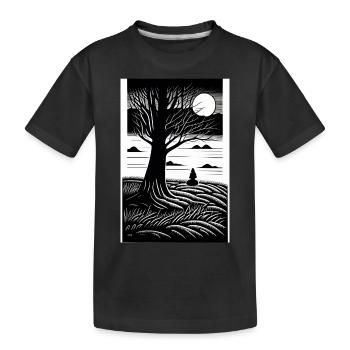 Pleine Lune en noir et blanc - T-shirt bio Premium Enfant - noir - Devant