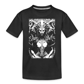 sci fi cyborg woman - Kids' Premium Organic T-Shirt - black - Front