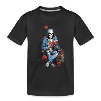 Skeleton Man and Roses: Un gothique et floral - T-shirt bio Premium Enfant - noir - Devant