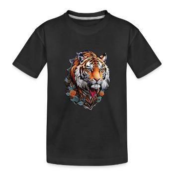 Majesté rugissante : embrassez le pouvoir du tigre - T-shirt bio Premium Enfant - noir - Devant