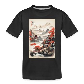 Paysages de la Chine - T-shirt bio Premium Enfant - noir - Devant