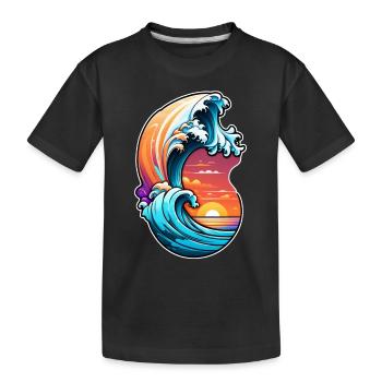 vague - été - vacances - T-shirt bio Premium Enfant - noir - Devant