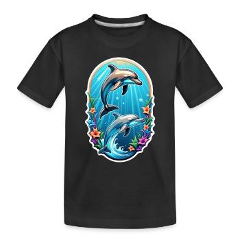 dauphin et ocean - T-shirt bio Premium Enfant - noir - Devant
