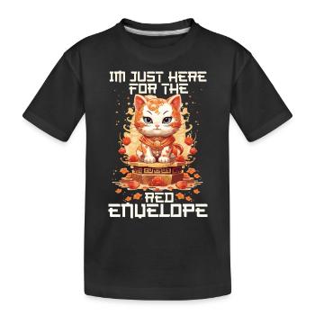 Chat porte-bonheur du Nouvel An chinois juste ici pour le - T-shirt bio Premium Enfant - noir - Devant