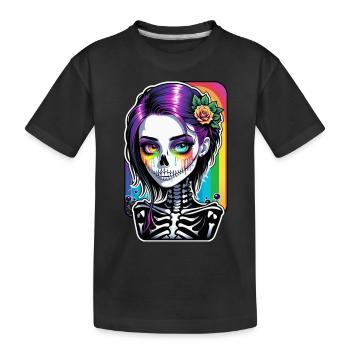Halloween - Rock & Regenbogen - Kinder Premium Bio T-Shirt - Schwarz - Vorne