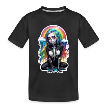 Halloween - Rock & Regenbogen - Kinder Premium Bio T-Shirt - Schwarz - Vorne