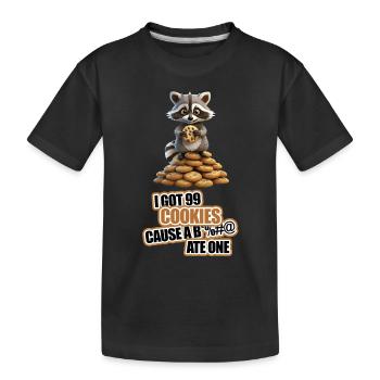 J’ai 99 Cookies cause un ... J’en ai mangé un - Raco mignon - T-shirt bio Premium Enfant - noir - Devant
