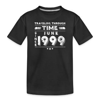 Vintage Time Travel anniversaire Design juin 1999 - T-shirt bio Premium Enfant - noir - Devant