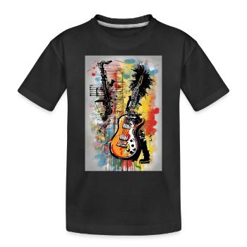 "Jazz & Rock Fusion T-Shirt" - Kinder Premium Bio T-Shirt - Schwarz - Vorne