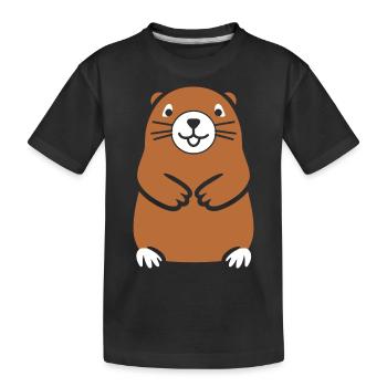 Simple Groundhog - Kids' Premium Organic T-Shirt - black - Front
