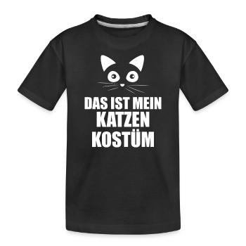 Katzenkostüm Karneval - Kinder Premium Bio T-Shirt - Schwarz - Vorne