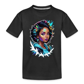 Afro Woman - Beauty - Kids' Premium Organic T-Shirt - black - Front