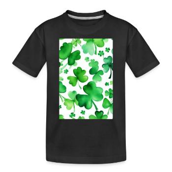 Watercolor St Patrick's Day - Kinder Premium Bio T-Shirt - Schwarz - Vorne