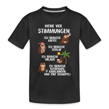 Mes quatre humeurs - T-shirt bio Premium Enfant - noir - Devant