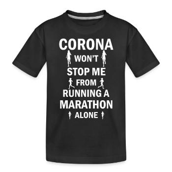 Marathon Running Jogging - Kinder Premium Bio T-Shirt - Schwarz - Vorne