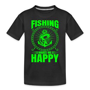 fisch, fisch, angeln, see, meer, angeln, fauna, exotisch - Kinder Premium Bio T-Shirt - Schwarz - Vorne