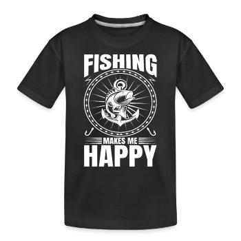 fish, fish, fishing, lake, sea, fishing, fauna, exotic - Kids' Premium Organic T-Shirt - black - Front