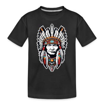 Indianer - Indianer - USA - Kinder Premium Bio T-Shirt - Schwarz - Vorne