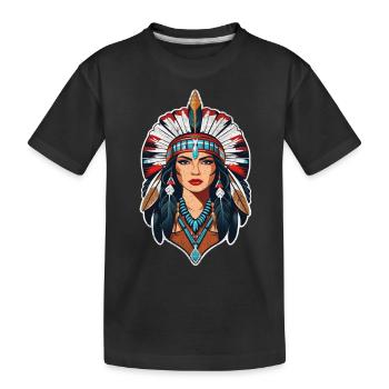 Indianer - Indianer - USA - Kinder Premium Bio T-Shirt - Schwarz - Vorne