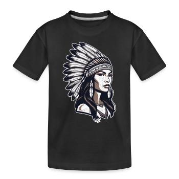 Indianer - Indianer - USA - Kinder Premium Bio T-Shirt - Schwarz - Vorne