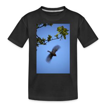chêne pinson envol dans ciel bleu - T-shirt bio Premium Enfant - noir - Devant
