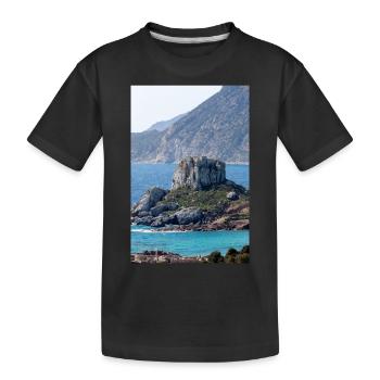 Vue panoramique de l’île de Kastri près de la ville de Kampos - T-shirt bio Premium Enfant - noir - Devant