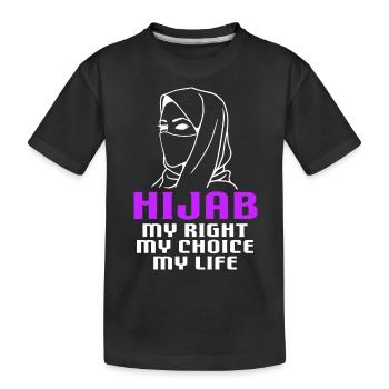 Muslim Hijab Kopftuch - Kinder Premium Bio T-Shirt - Schwarz - Vorne